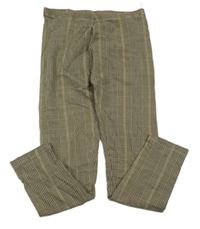 Hnědo-černé kostkované teplé legíny C&A