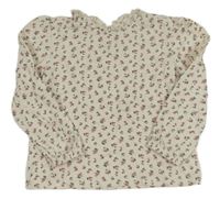 Smetanové květované triko C&A