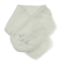 Bílá kožešinová šála s čumákem Topolino