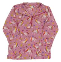 Starorůžová fleecová funkční mikina s jednorožci Mountain Warehouse