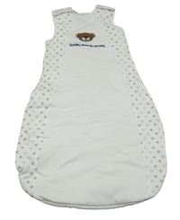 Bílý zateplený spací pytel s medvědem a hvězdami