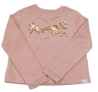 Starorůžová mikina s nápisem se srdcem z hvězd Pineapple