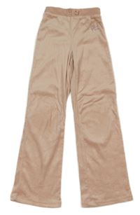 Starorůžové plyšové tepláky se srdíčky z kamínků H&M