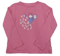 Růžové triko s dívkou Tom Tailor