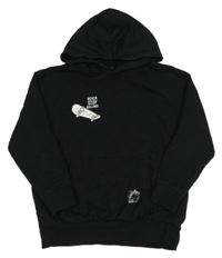 Černá mikina se skateboardem a kapucí Pepperts