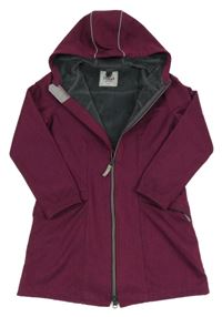 Vínová melírovaná softshellová parka s kapucí Yigga