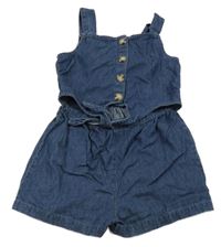 Tmavomodrý kraťasový overal riflového vzhledu s průstřihem Next