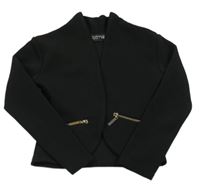 Černý sakový cardigan se zipy