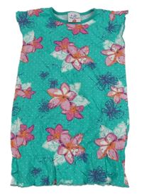 Zelená puntíkatá tunika s květinami Topolino