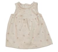 Světlerůžové květované žebrované sametové šaty Dunnes