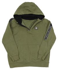 Khaki mikina s nášivkou a kapucí George