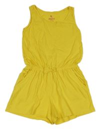 Hořčicový bavlněný kraťasový overal Pepperts