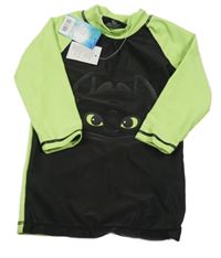 Nové - Černo-zelené UV triko s drakem - Jak vycvičit draka