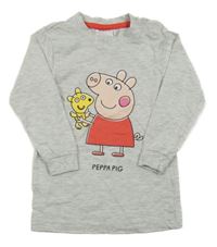 Šedé melírované triko s Peppou