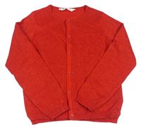 Červený třpytivý propínací lehký svetr H&M