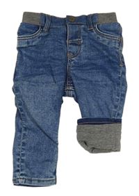 Modré melírované podšité rifle H&M