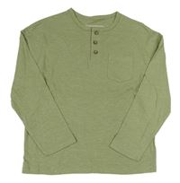Khaki triko s knoflíky Primark