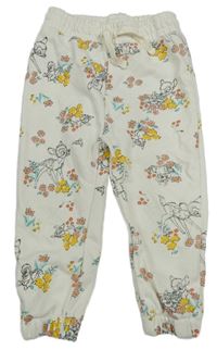 Bílé květované tepláky s Bambim Primark