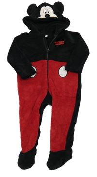 Černo-červená plyšová kombinéza s kapucí - Mickey PEP&CO