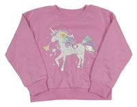 Růžová mikina s jednorožcem Primark