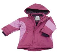 Tmavorůžovo-růžová šusťáková zimní bunda s kapucí Topomini