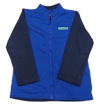 Modro-tmavomodrá propínací mikina s nápisem 