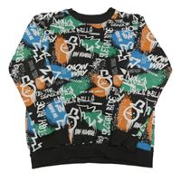 Černo-barevná vzorovaná mikina s nápisy M&Co.