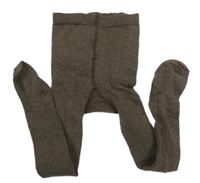 Hnědé žebrované punčocháče H&M