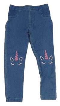 Modré džegíny s jednorožci F&F