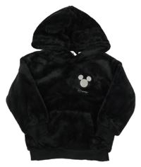 Černá plyšová mikina s Mickeym a kapucí H&M