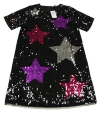 Nové - černé flitrové šaty s hvězdami Primark