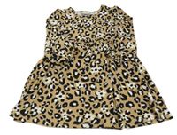 Béžovo-černo-bílé leopardí šaty Matalan