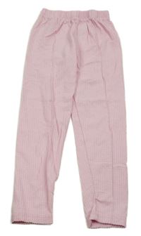 Světlerůžové žebrované legíny 