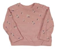 Růžová květovaná lehká mikina Primark