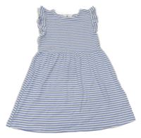 Bílo-modré pruhované žebrované šaty H&M