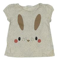 Smetanové puntíkaté tričko s králíkem H&M