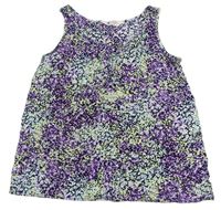 Fialovo-zelený květovaný top H&M