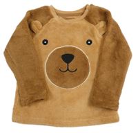 Hnědá plyšová mikina s čumákem Primark