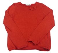 Červený třpytivý svetr s mašlí H&M