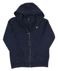 Tmavomodrá propínací mikina s kapucí Lyle&Scott