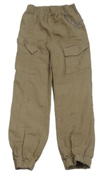 Hnědé cargo cuff kalhoty s řetězem Select