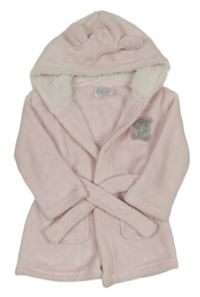 Světlerůžový plyšový župan s medvídkem a kapucí - Tiny tatty teddy