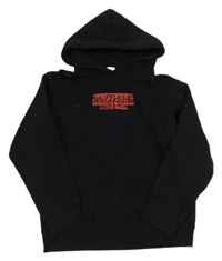 Černá mikina s kapucí - Stranger Things H&M