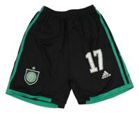 Černo-zelené sportovní kraťasy s číslem Adidas