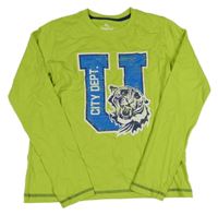 Zelené triko s písmenem a tygrem Pepperts