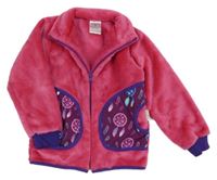 Růžová plyšová propínací mikina s lapači snů 