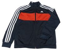 Tmavomodro-červená propínací sportovní mikina s logem Adidas