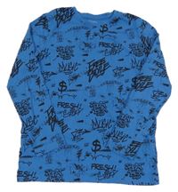 Modré triko s nápisy Primark