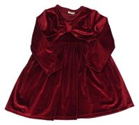 Vínové sametové šaty F&F