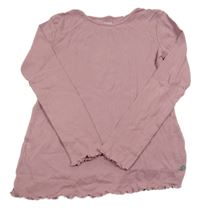 Růžové žebrované triko Yigga